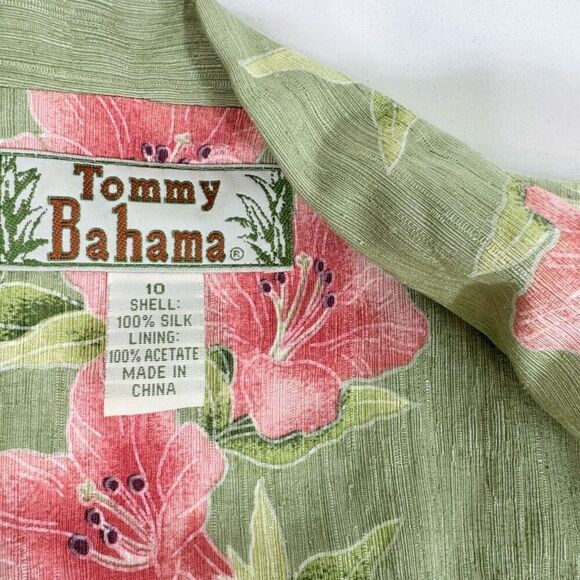 Vintage Tommy Bahama Dress Suit Set Womens 10 Tropical 100% Silk Hawaiian Floral - Picture 7 of 12